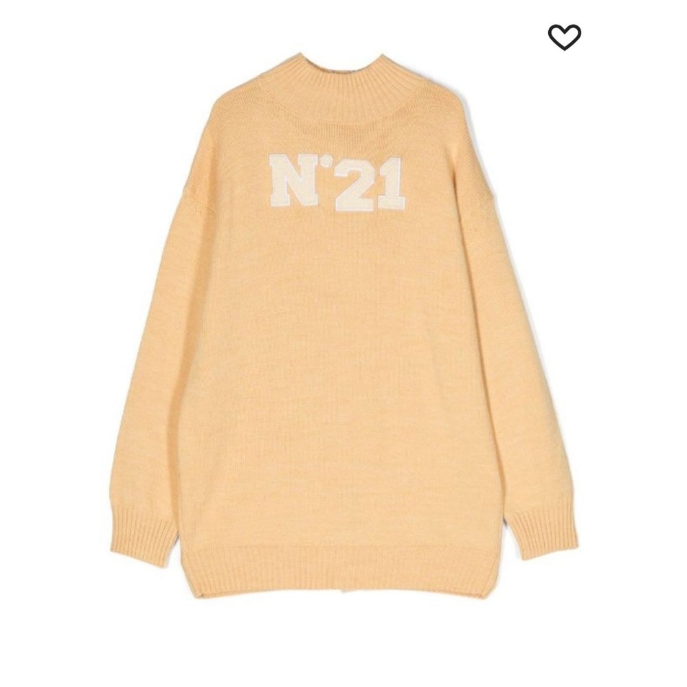 N21 rear logo turtneck cardigan
